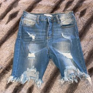 Denim Distressed Short